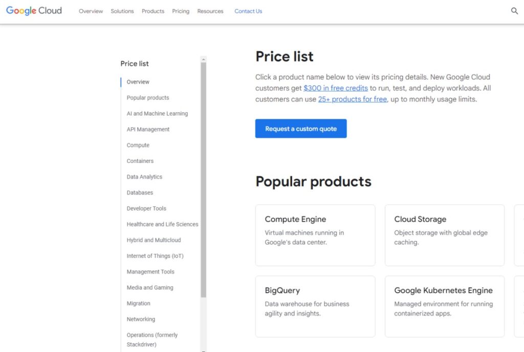 Google Cloud Hosting Pricing